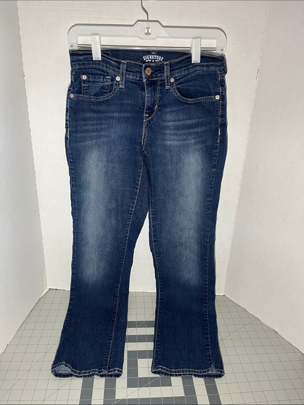 Signature by Levi Strauss Women's Straight Leg Dark Blue Jeans